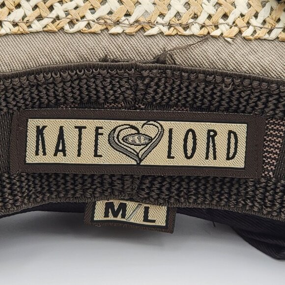 Kate Lord Womens Straw Sun Visor With Black Fabric Bow Accent - Picture 8 of 8